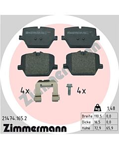 ZIMMERMANN 214741652 KIT PASTIGLIE FRENO, FRENO A DISCO