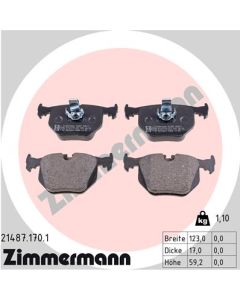 ZIMMERMANN 214871701 KIT PASTIGLIE FRENO, FRENO A DISCO