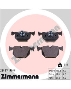 ZIMMERMANN 214871709 KIT PASTIGLIE FRENO, FRENO A DISCO