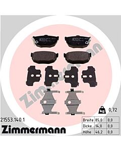 ZIMMERMANN 215531401 KIT PASTIGLIE FRENO, FRENO A DISCO