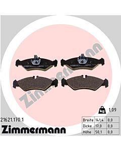 ZIMMERMANN 216211701 KIT PASTIGLIE FRENO, FRENO A DISCO
