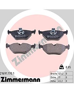 ZIMMERMANN 216911701 KIT PASTIGLIE FRENO, FRENO A DISCO
