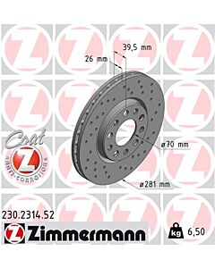 ZIMMERMANN 230231452 DISCO FRENO
