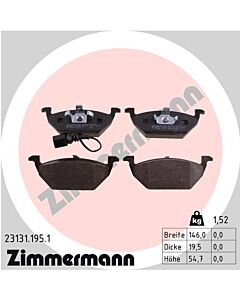 ZIMMERMANN 231311951 KIT PASTIGLIE FRENO, FRENO A DISCO