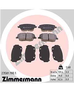 ZIMMERMANN 235811901 KIT PASTIGLIE FRENO, FRENO A DISCO