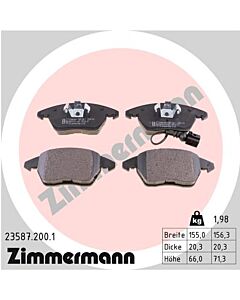 ZIMMERMANN 235872001 KIT PASTIGLIE FRENO, FRENO A DISCO