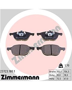 ZIMMERMANN 237231801 KIT PASTIGLIE FRENO, FRENO A DISCO