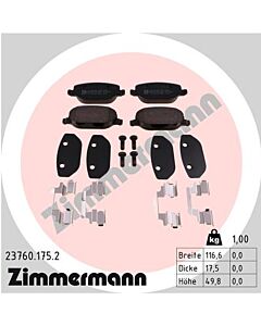 ZIMMERMANN 237601752 KIT PASTIGLIE FRENO, FRENO A DISCO
