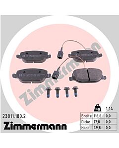 ZIMMERMANN 238111802 KIT PASTIGLIE FRENO, FRENO A DISCO