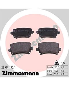 ZIMMERMANN 239141701 KIT PASTIGLIE FRENO, FRENO A DISCO