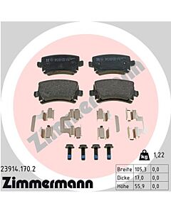 ZIMMERMANN 239141702 KIT PASTIGLIE FRENO, FRENO A DISCO