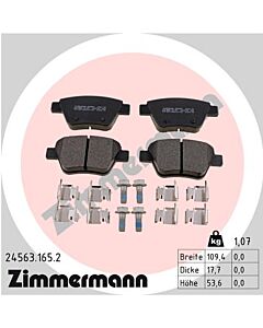ZIMMERMANN 245631652 KIT PASTIGLIE FRENO, FRENO A DISCO