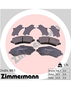 ZIMMERMANN 246041801 KIT PASTIGLIE FRENO, FRENO A DISCO