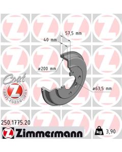 ZIMMERMANN 250177520 TAMBURO FRENO