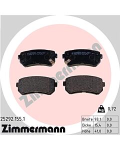 ZIMMERMANN 252921551 KIT PASTIGLIE FRENO, FRENO A DISCO