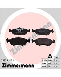 ZIMMERMANN 253231801 KIT PASTIGLIE FRENO, FRENO A DISCO