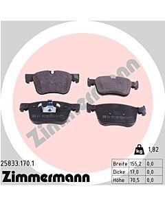 ZIMMERMANN 258331701 KIT PASTIGLIE FRENO, FRENO A DISCO