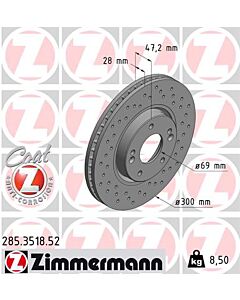 ZIMMERMANN 285351852 DISCO FRENO