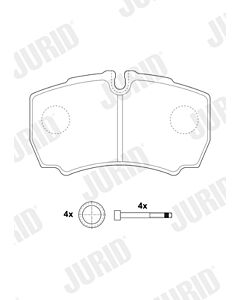 JURID 2912309560 KIT PASTIGLIE FRENO, FRENO A DISCO