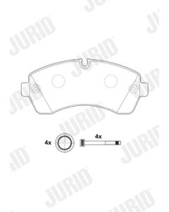 JURID 2920009560 KIT PASTIGLIE FRENO, FRENO A DISCO
