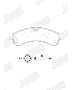 JURID 2923109560 KIT PASTIGLIE FRENO, FRENO A DISCO