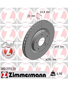 ZIMMERMANN 380211120 DISCO FRENO