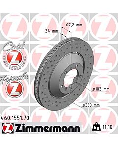 ZIMMERMANN 460155170 DISCO FRENO