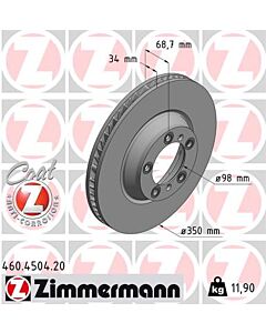 ZIMMERMANN 460450420 DISCO FRENO