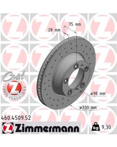 ZIMMERMANN 460450952 DISCO FRENO