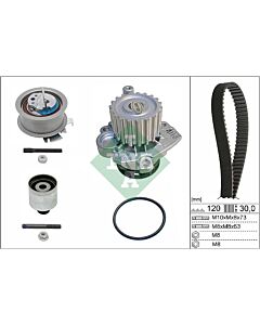 INA 530020133 POMPA ACQUA + KIT CINGHIE DENTATE