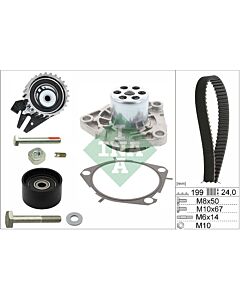 INA 530056230 POMPA ACQUA + KIT CINGHIE DENTATE