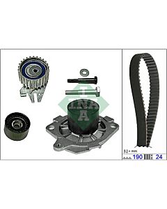 INA 530062230 POMPA ACQUA + KIT CINGHIE DENTATE