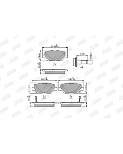 JURID 573918J KIT PASTIGLIE FRENO, FRENO A DISCO