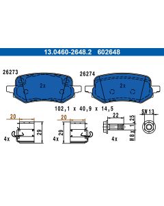 ATE 13046026482 KIT PASTIGLIE FRENO, FRENO A DISCO