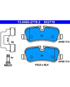 ATE 13046027192 KIT PASTIGLIE FRENO, FRENO A DISCO
