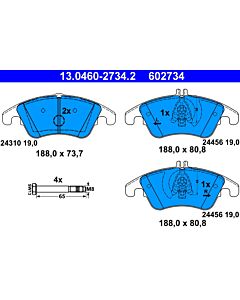 ATE 13046027342 KIT PASTIGLIE FRENO, FRENO A DISCO