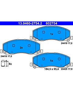 ATE 13046027542 KIT PASTIGLIE FRENO, FRENO A DISCO