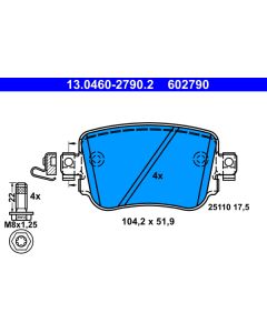 ATE 13046027902 KIT PASTIGLIE FRENO, FRENO A DISCO