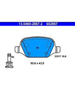 ATE 13046028672 KIT PASTIGLIE FRENO, FRENO A DISCO