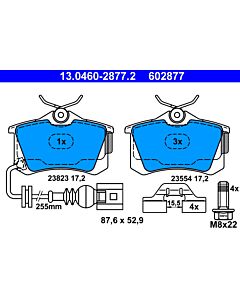 ATE 13046028772 KIT PASTIGLIE FRENO, FRENO A DISCO