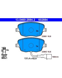 ATE 13046028842 KIT PASTIGLIE FRENO, FRENO A DISCO