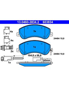 ATE 13046038342 KIT PASTIGLIE FRENO, FRENO A DISCO
