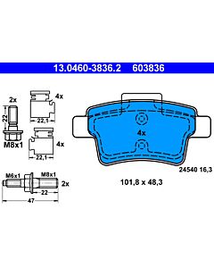 ATE 13046038362 KIT PASTIGLIE FRENO, FRENO A DISCO