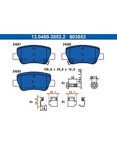 ATE 13046038532 KIT PASTIGLIE FRENO, FRENO A DISCO