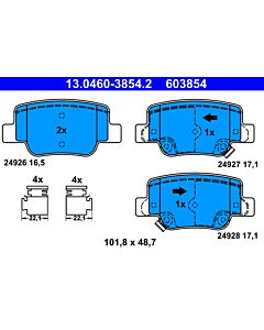 ATE 13046038542 KIT PASTIGLIE FRENO, FRENO A DISCO