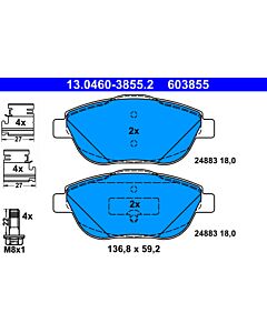ATE 13046038552 KIT PASTIGLIE FRENO, FRENO A DISCO