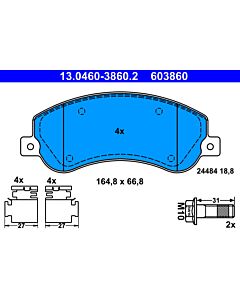 ATE 13046038602 KIT PASTIGLIE FRENO, FRENO A DISCO