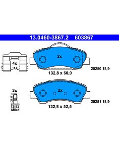 ATE 13046038672 KIT PASTIGLIE FRENO, FRENO A DISCO