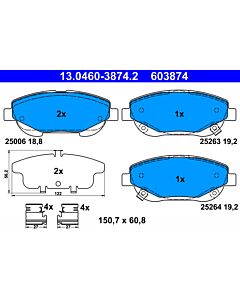 ATE 13046038742 KIT PASTIGLIE FRENO, FRENO A DISCO