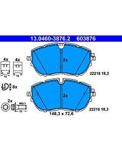 ATE 13046038762 KIT PASTIGLIE FRENO, FRENO A DISCO